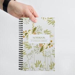 Dotted page Spiral notebook - Veterinary Gibberish - Veterinary Professional, Veterinary Day Gift Idea, Vet Nurse, Vet Tech, Student, RVN