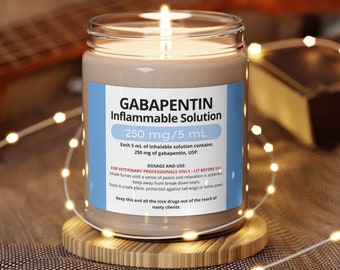 Gabapentin Glass jar candle -Veterinary Day Gift Idea for Vet Nurses, Vet Techs, Reception, RVN