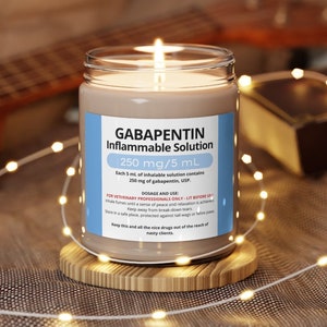 Gabapentin Glass jar candle -Veterinary Day Gift Idea for Vet Nurses, Vet Techs, Reception, RVN