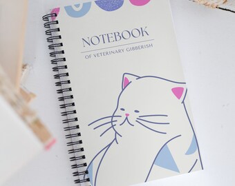 Dotted page Spiral notebook - Veterinary Gibberish - Veterinary Professional, Veterinary Day Gift Idea, Vet Nurse, Vet Tech, Student, RVN