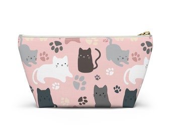 Vet Med Accessory Pouch w T-bottom Cats and Dogs Pattern - Veterinary Day Gift Idea for Vet Nurses, Veterinary Technicians, New Grad Vet