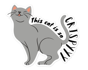 Este gato crujiente - Pegatina veterinaria divertida, Idea de regalo del día veterinario, Veterinarios, Enfermeras veterinarias, Técnicos veterinarios, Recepción, gato hipertiroideo