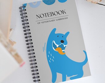Dotted page Spiral notebook - Veterinary Gibberish - Veterinary Professional, Veterinary Day Gift Idea, Vet Nurse, Vet Tech, Student, RVN