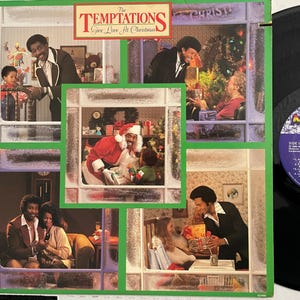 Temptations “Give Live at Christmas” L p Record Vinyl