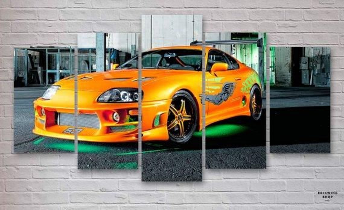fast and furious orange and black car