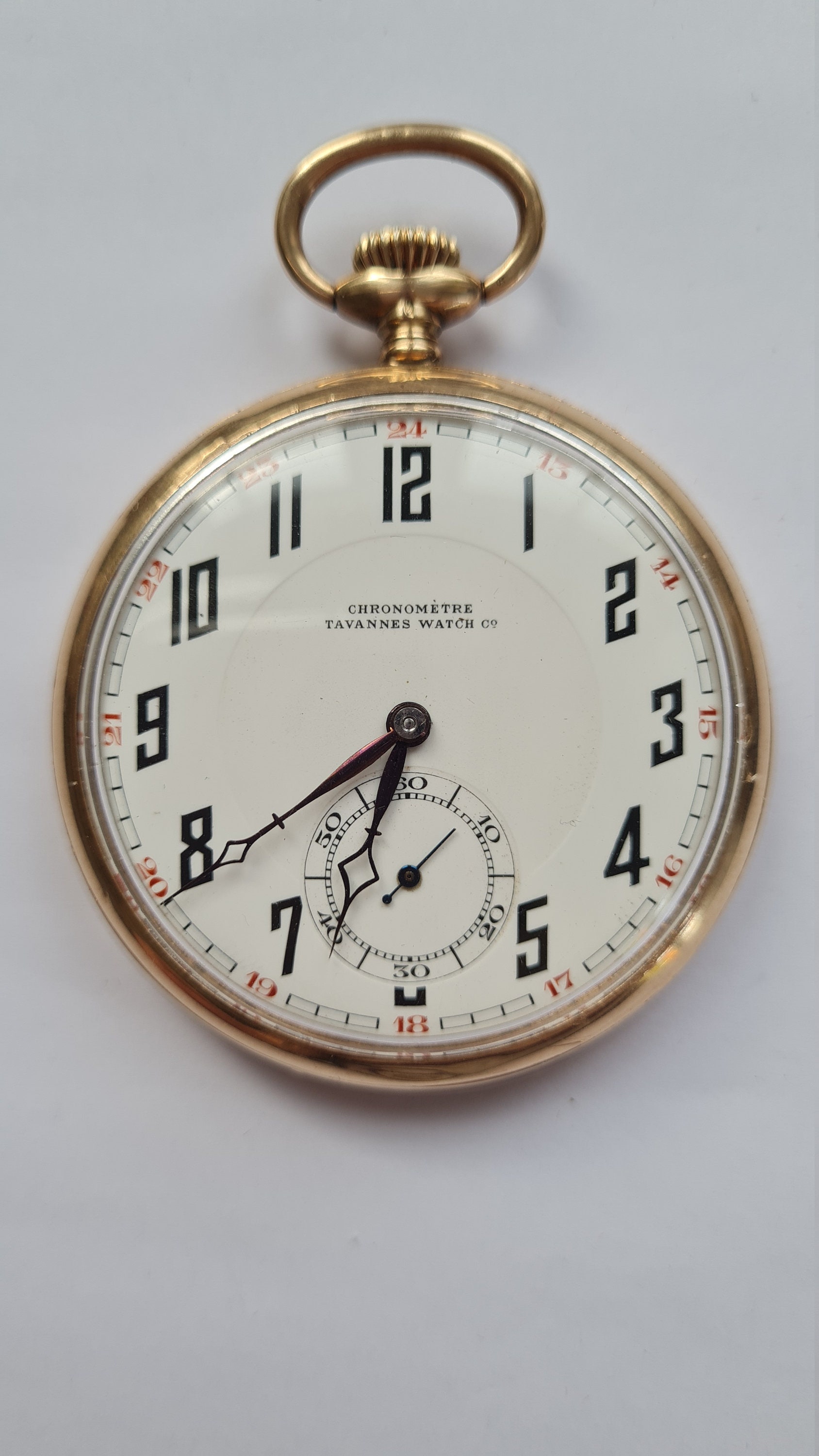 Vintage Tavannes 14K Gold Pocket Watch - Etsy