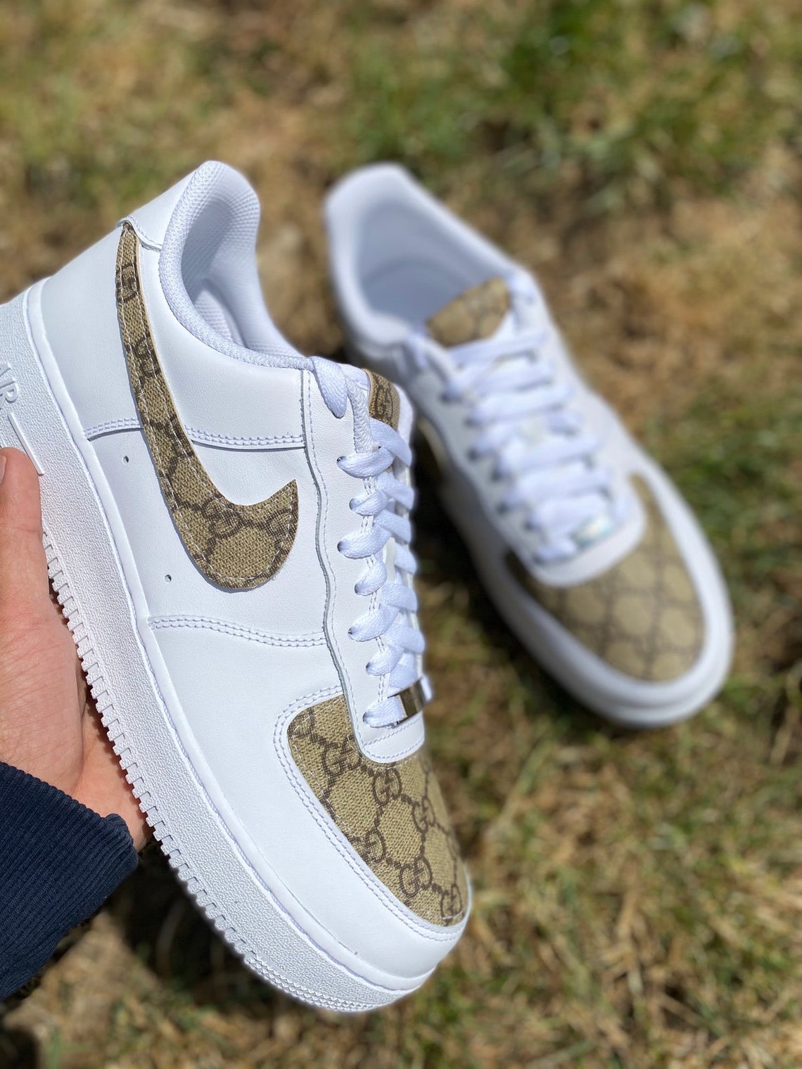 Nike Air Force 1 Custom X Gucci Classic Etsy