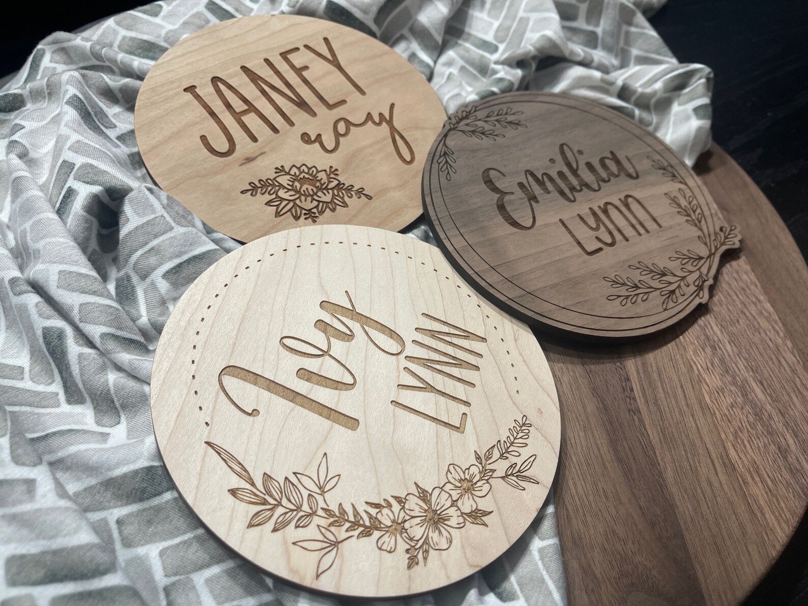 Baby Name Plate Floral Baby Name Plate Newborn Name Sign Etsy