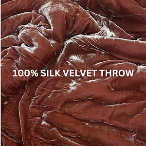 Pure Mulberry Silk Velvet Throw Blanket Quilt, Velvet Spread Luxury Silk Velvet Bedding, Housewarming Gift, Christmas Gift, 2 Sides Velvet