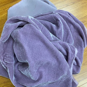 Purple Silk Velvet By The Yard | Taffy Purple Color Silk Velvet Fabric Quilts Ribbon Dress Pillow | Luxury Silk Velvet Fabric