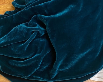 Blue Silk Velvet By The Yard | Steel Blue Color Mulberry Silk Velvet Fabric Quilts Ribbon Dress Pillow | Luxury Silk Velvet Fabric