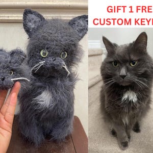 Peluche personnalisée chat, peluche chat personnalisée, chat au crochet personnalisé, peluche personnalisée pour animal de compagnie, animal de compagnie en peluche personnalisé, cadeau chat personnalisé, cadeau pour amoureux des chats