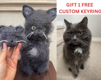 Custom Stuffed Cat, Custom Cat Plush, Custom Crochet Cat, Custom Pet Plush, Custom Stuffed Pet, Personalized Cat Gift, Gift For Cat Lover