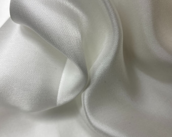 Pure Mulberry Silk Fabric By The Yard | Natural Silk, Handmade Silk In Vietnam | Silk For Crafting Dress | White Solid Color Mulberry Silk