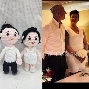 Personalisiertes Häkelpuppen, häkeln Paar Geschenk, benutzerdefinierte häkeln Porträt, Puppe vom Porträt, Hochzeitsgeschenk, benutzerdefinierte Jubiläumsgeschenk