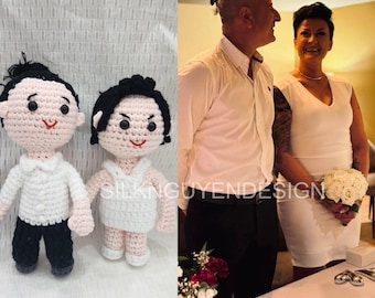 Personalized Crochet Dolls, Crochet Couple Gift, Custom Crochet Portrait, Doll From Portrait, Custom Wedding Gift, Custom Anniversary Gift