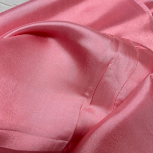 Pure Mulberry Silk Fabric By The Yard | Natural 2 Sides Silk, Handmade Silk In Vietnam | Silk For Crafting Dressess | Pink Color Silk