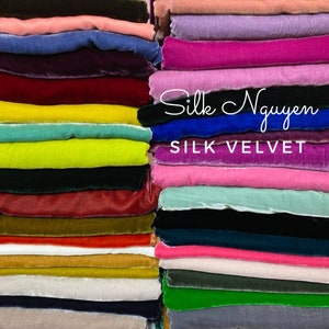 Silk Velvet Fabric, Mulberry Silk Velvet Fabric, Silk Velvet By The Yard, Pure Silk Velvet Fabric Apparel Quilts Ribbon Dress Pillow