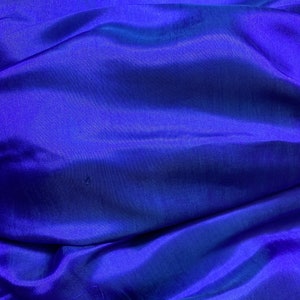 Pure Mulberry Silk Fabric By The Yard | Natural Silk, Handmade Silk In Vietnam | Silk For Crafting Dress | Cobalt Color Mulberry Silk