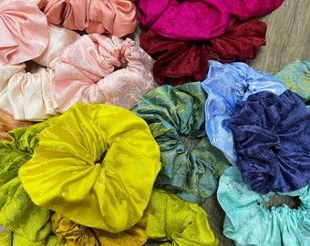 Pure Mulberry Silk Scrunchie, Silk Scrunchies Hair Accessories,  Silk Hair Tie, Wedding Silk Scrunchies, Silk Scrunchie Bridesmaid Gift