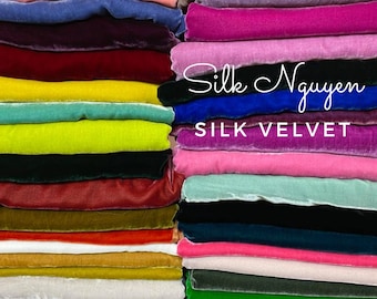 Silk Velvet Fabric, Mulberry Silk Velvet Fabric, Silk Velvet By The Yard, Pure Silk Velvet Fabric, Apparel Quilts Ribbon Dress Pillow