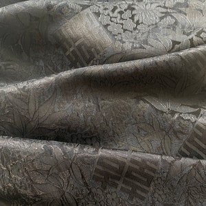 Tela de seda de morera cortada a medida, seda de morera impresa con letras negras, morera de seda, seda para vestido artesanal, seda de morera floral negra