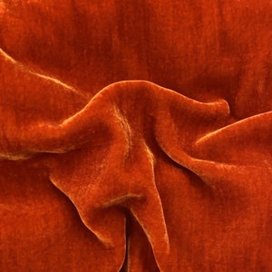 Orange Seidensamt Meterware | Karotten-Orange Farbe Stoff Quilts Ribbon Kleid Kissen | Luxus Seidensamt Stoff
