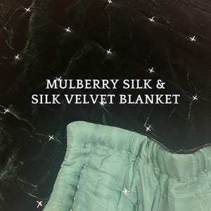 Pure Mulberry Silk Velvet Throw Blanket Quilt, Velvet Spread Luxury Silk Velvet Bedding, Housewarming Gift, Christmas Gift, Custom Available