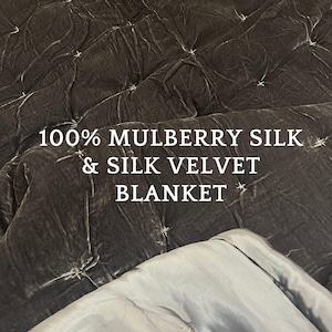 Pure Mulberry Silk Velvet Throw Blanket Quilt, Velvet Spread Luxury Silk Velvet Bedding,Housewarming Gift, Christmas Gift,Velvet Duvet Cover