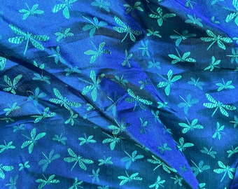Pure Mulberry Silk Fabric By The Yard | Natural Silk, Handmade Silk In Vietnam | Silk For Crafting Dress | Blue Mulberry Silk