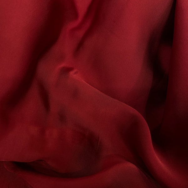 Tessuto di pura seta di gelso tagliato su misura / Seta naturale, seta fatta a mano in Vietnam / Seta per realizzare abiti / Seta di gelso color bordeaux