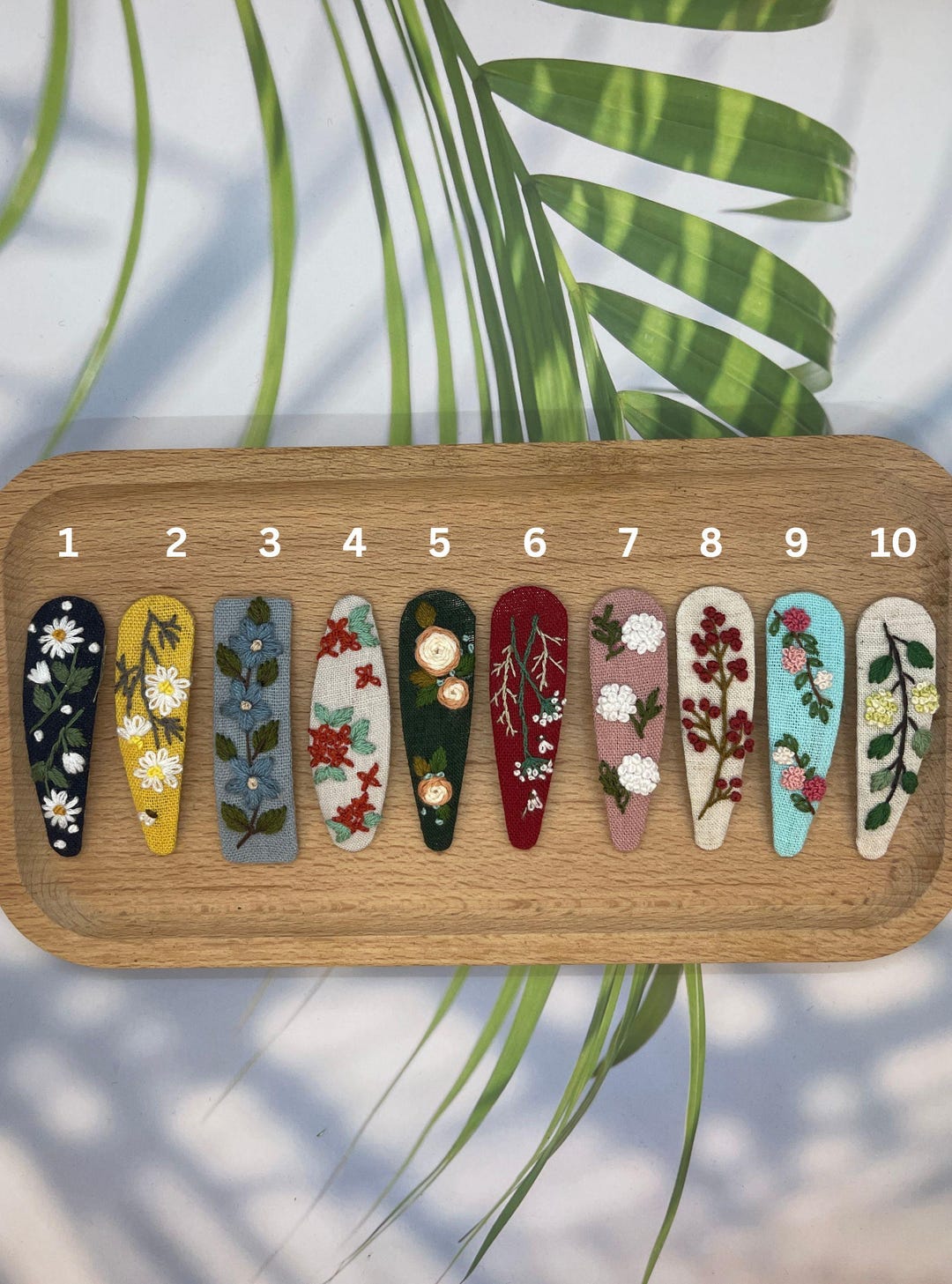 Embroidered Hair Clips, Summer Flower Snap Clips, Hand Embroidered Hair ...