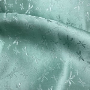 Pure Mulberry Silk Fabric By The Yard | Natural Silk, Handmade Silk In Vietnam | Silk For Crafting Dress | Dragonfly Emerald Mulberry Silk