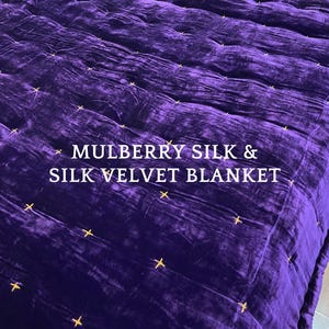 Silk Velvet Throw, Silk Velvet Throw Blanket Quilt, Luxury Silk Velvet Bedspread, Silk Velvet Bedding, Housewarming Gift, Christmas Gift