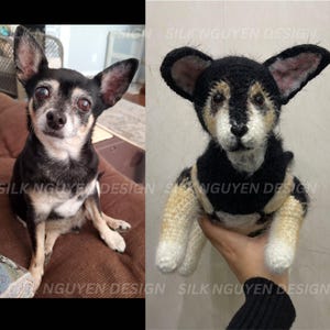 Peluche de perro de crochet personalizado, perro de peluche personalizado, monumento conmemorativo de perro personalizado, perro parecido, perro personalizado, regalo para amantes de los perros, mascota de peluche personalizada
