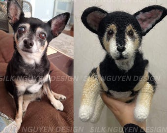 Peluche de perro de ganchillo personalizado, perro de peluche personalizado, memorial de perro personalizado, perro similar, perro personalizado, regalo para amantes de los perros, mascota de peluche personalizada