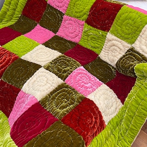 100% Mulberry Silk Velvet Throw Blanket Quilt, Luxury Silk Velvet Bedding, Housewarming Gift, Christmas Gift, Custom Available