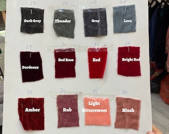 Silk Velvet Sample, Mulberry Silk Velvet Swatch, Silk Velvet Scraps, Pure Silk Velvet Sample Apparel Quilts Ribbon Dress Pillow