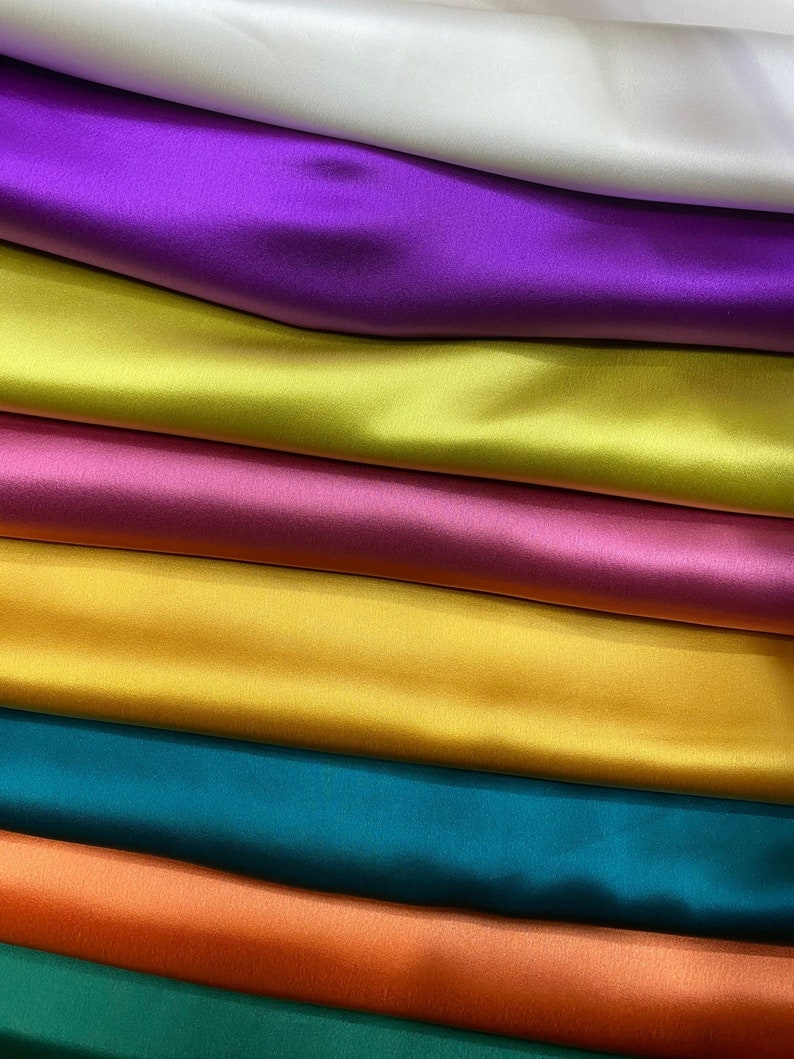 100 Mulberry Silk Satin Fabric Pure Satin Silk Real Etsy