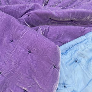 100% Mulberry Silk Velvet Throw Blanket Quilt, Velvet Spread Luxury Silk Velvet Bedding, Housewarming Gift, Christmas Gift, Custom Available