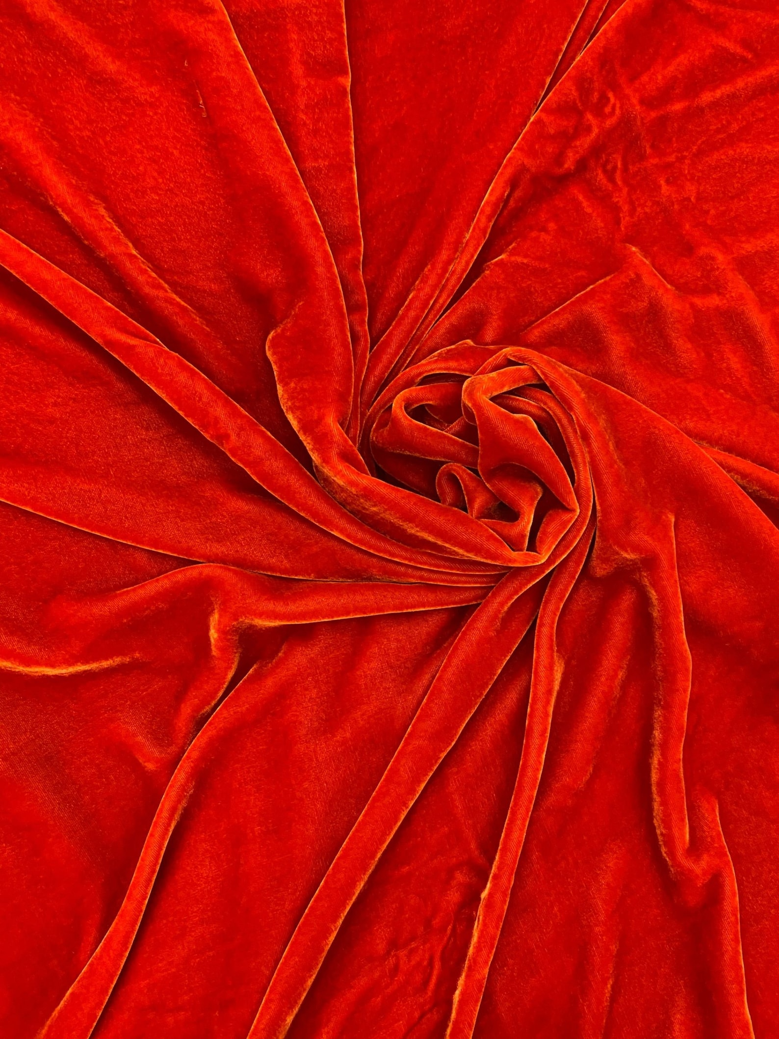 Luxury Soft Silk Velvet By The Yard Burn Orange Color Fabric Etsy