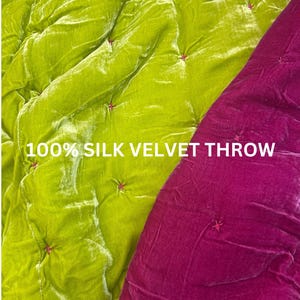 Pure Mulberry Silk Velvet Throw Blanket Quilt, Velvet Spread Luxury Silk Velvet Bedding, Housewarming Gift, Christmas Gift, 2 Sides Velvet