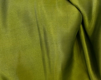 Pure Mulberry Silk Fabric By The Yard | Natural Silk, Handmade Silk In Vietnam | Silk For Crafting Dress | Pickle Color Mulberry Silk