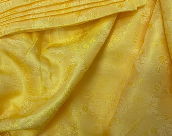 Tela de seda morera pura cortada a medida / Seda natural, seda hecha a mano en Vietnam / Seda para confeccionar vestidos / Seda morera de hojas pequeñas amarillas