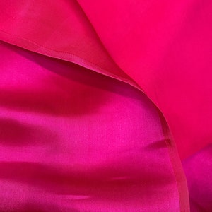 Pure Mulberry Silk Fabric By The Yard | Natural Silk, Handmade Silk In Vietnam | Silk For Crafting Dress | Hot Pink Color Mulberry Silk