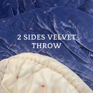 Silk Velvet Throw Blanket Quilt, Velvet Bedspread Luxury Silk Velvet Bedding, Housewarming Gift, Christmas Gift, Custom Available