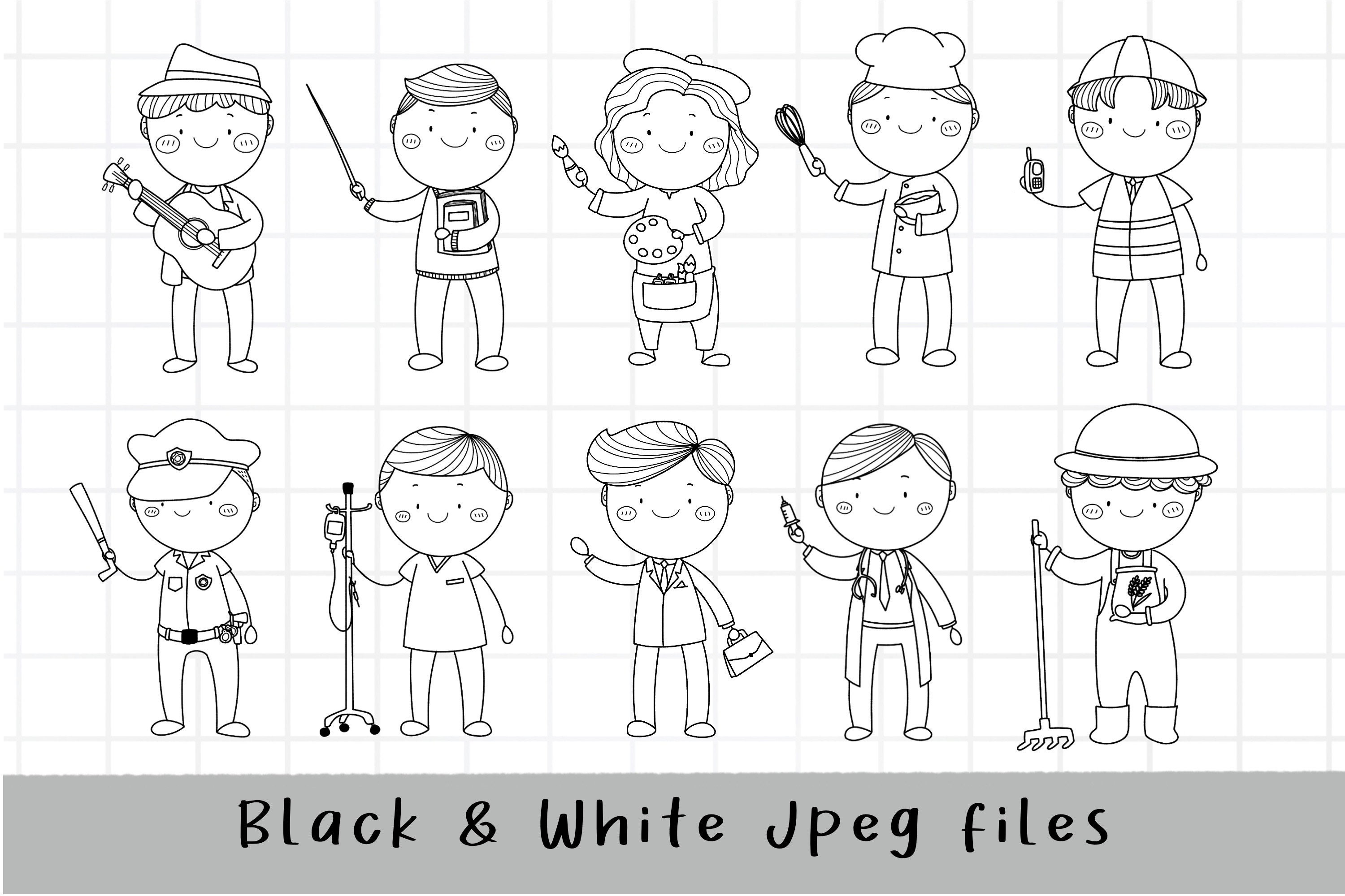 Professional Boy Clipart, Community Helpers Clipart, Occupations