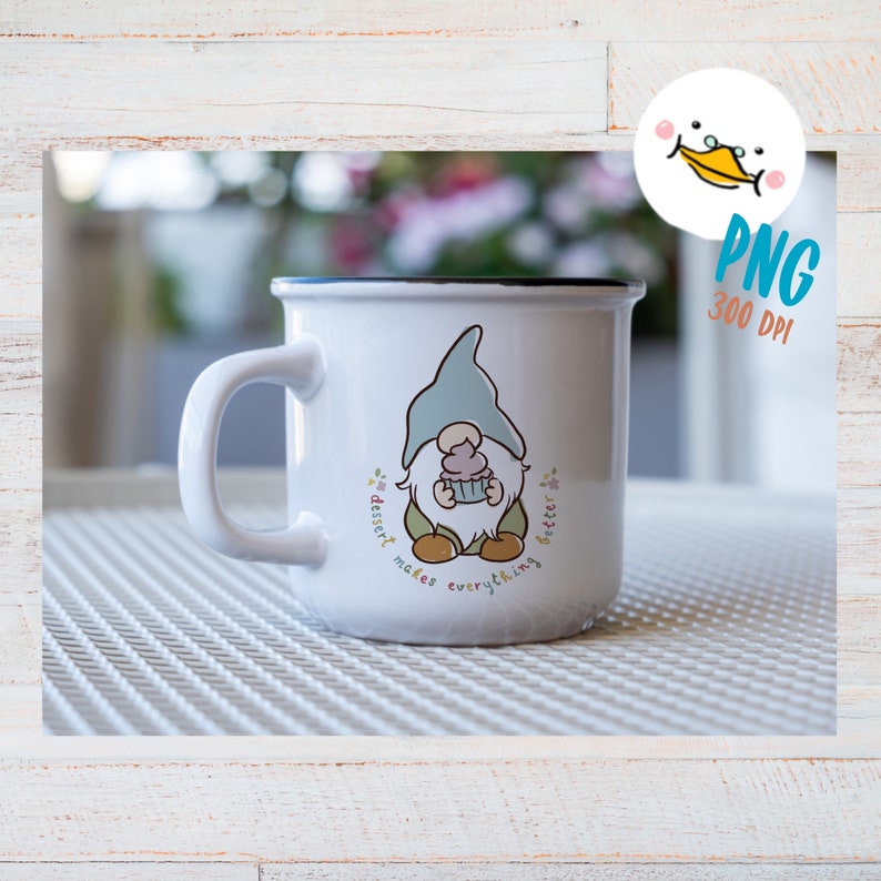 Download Sweet Gnome Cupcake Digital Download Homo Color Sublimation Design Gnome Shirt Design Png Download Commercial Use Cute Gnome Digital Prints Art Collectibles Vadel Com