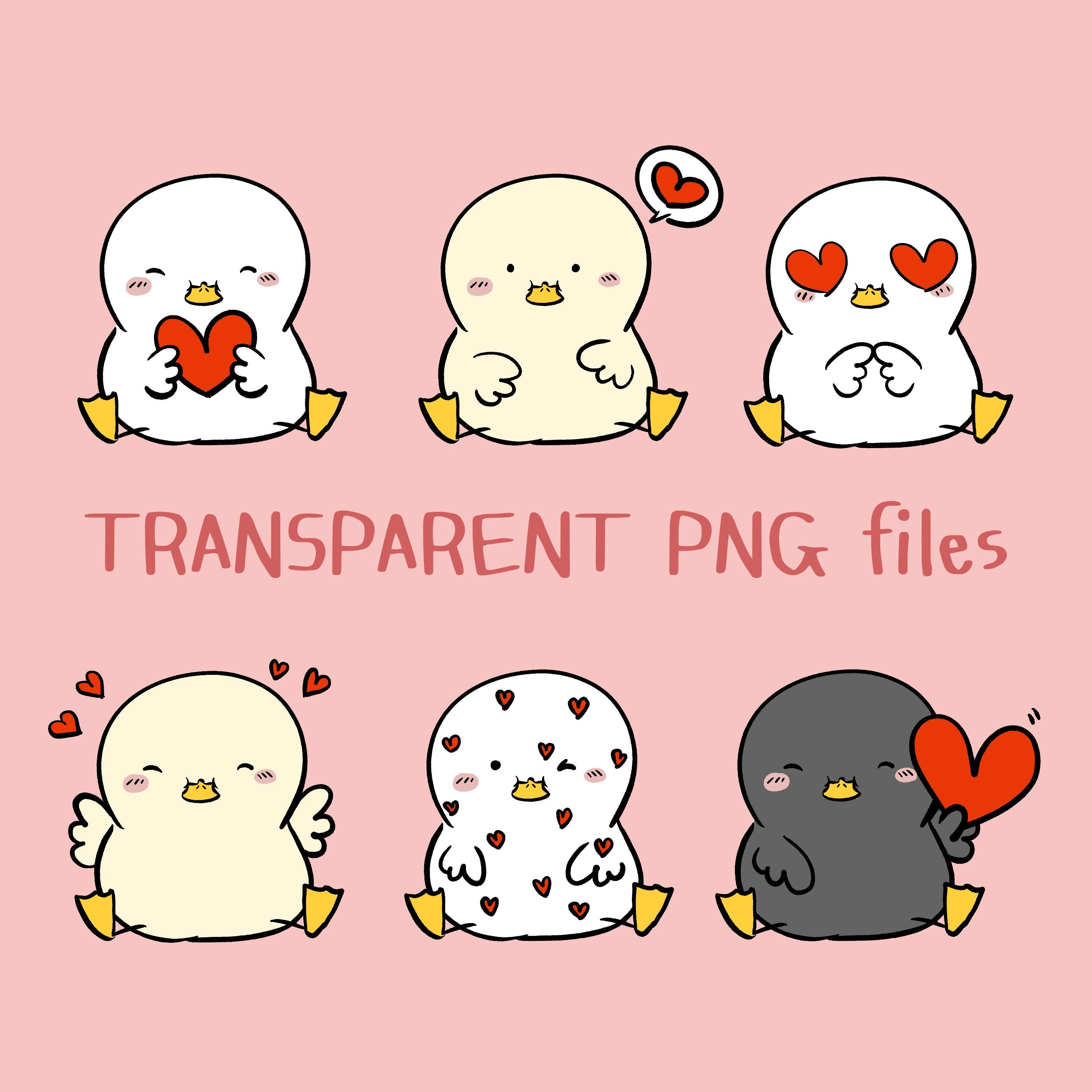 Cute Duck Hand Draw Clipart / Duck Lover/ Lovely Duckling/ Valentine