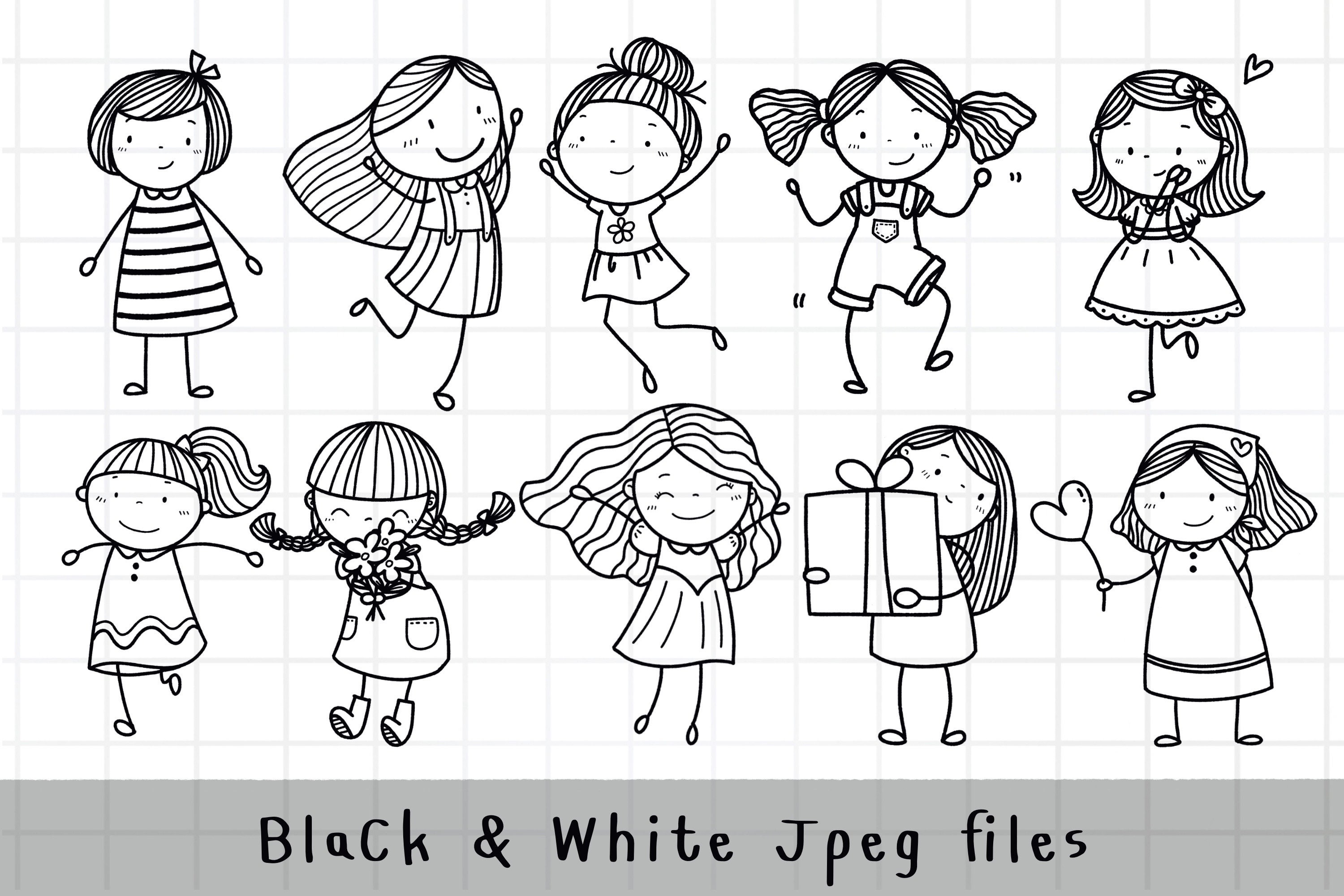 Meisje En Jongen Stokfiguren